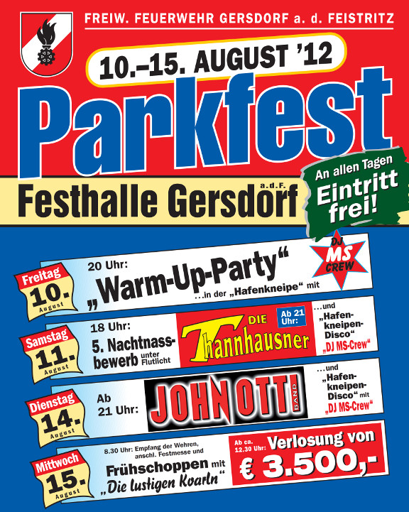 Parkfest FF Gersdorf a.d.F. - 10.-15. August 2012 - Festhalle